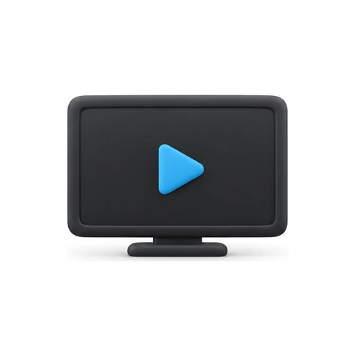 Icono de una pantalla con botón de reproducir